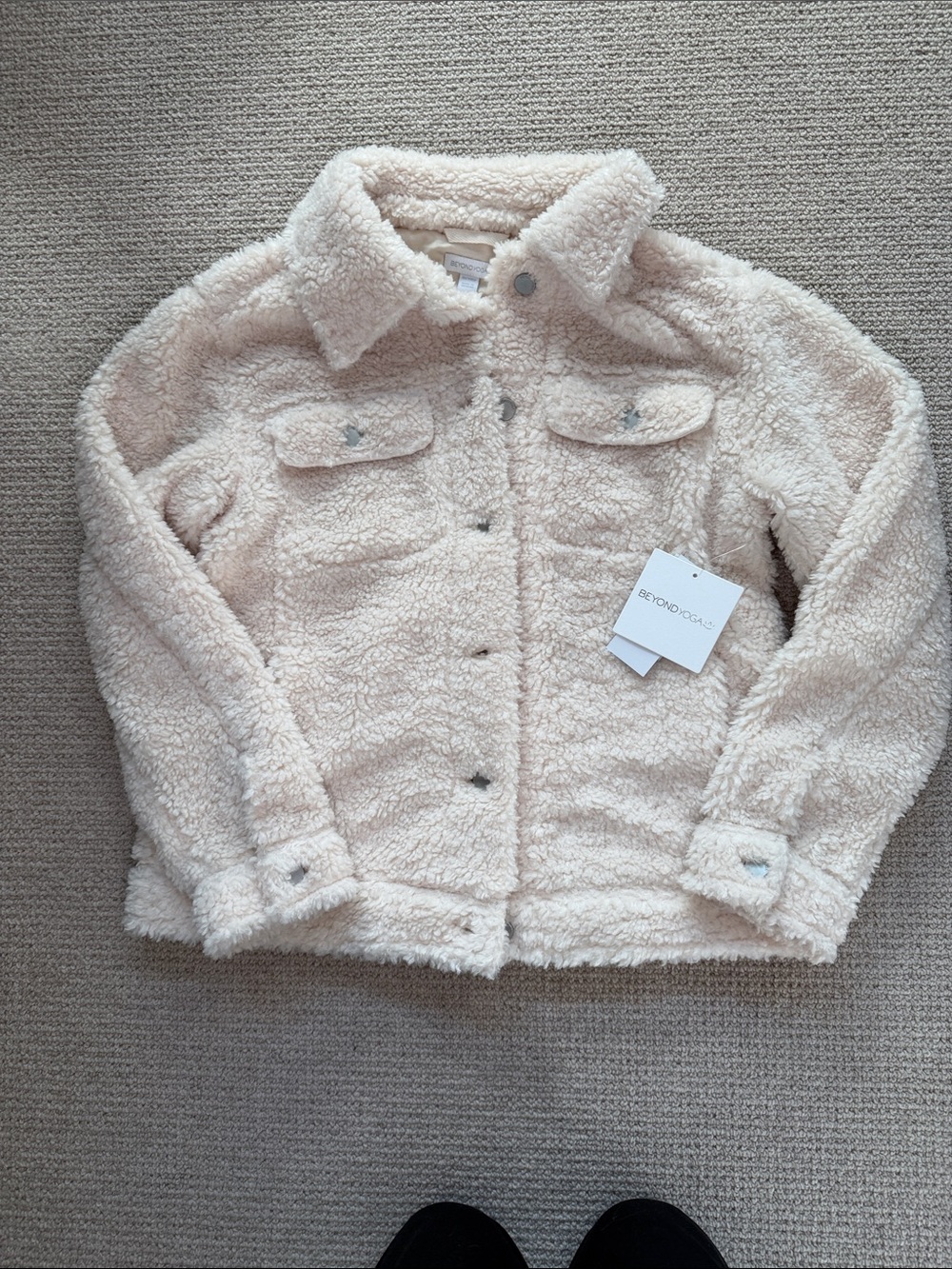 Beyond Yoga Light Cream Teddy Sherpa Jacket